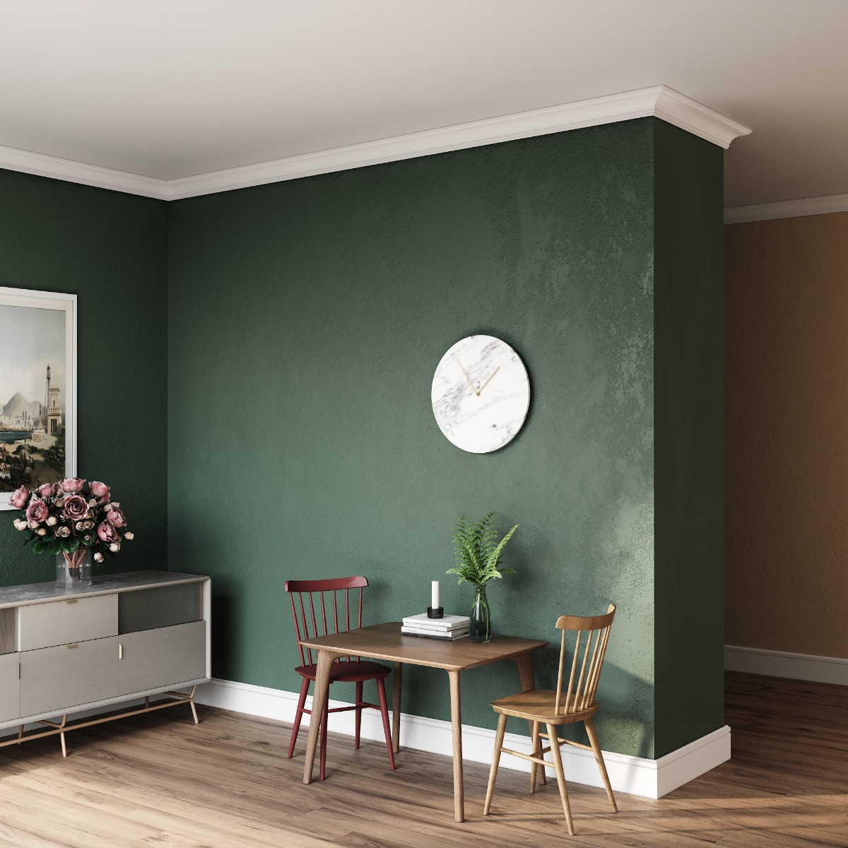 Cornisa decorativa din polimer rigid C17 - 9.3x9.5x200 cm - imagine 2