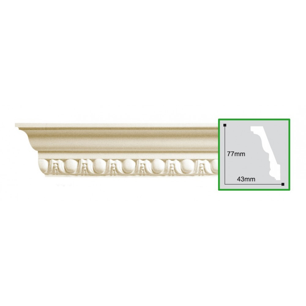 Cornisa decorativa din poliretan C728 - 7.7x4.3.5x200 cm - imagine 2